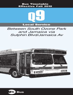 When does the next MTA Queens. . Q9 bus schedule